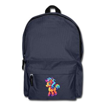 ponny buntes Aquarell Cartoon Kawaii Tier - Rucksack - Navy - Vorne
