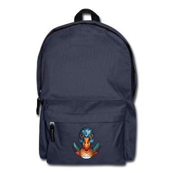 Mandarinente Bunte Aquarell-Tier-Karikatur - Rucksack - Navy - Vorne