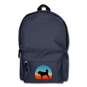 Armenischer Gampr Hund Liebhaber Silhouette Vintage Sonnenuntergang - Rucksack - Navy - Vorne
