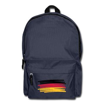 Deutschland Farben Stift gemalt Fahne - Rucksack - Navy - Vorne
