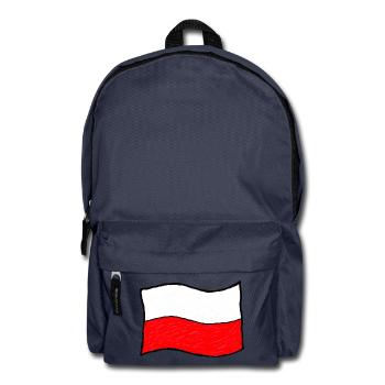 Handgezeichnete polnische Flagge - Rucksack - Navy - Vorne