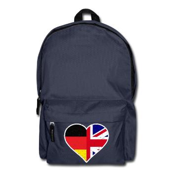 Germany Great Britain Vintage Heart - Rucksack - Navy - Vorne