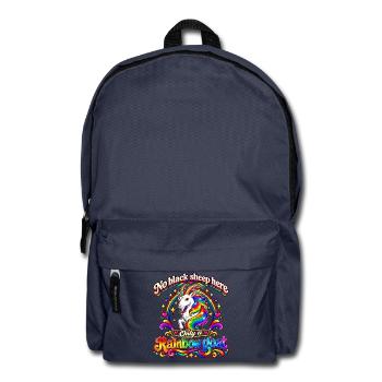 Hier gibt es kein schwarzes Schaf, sondern eine Regenbogenziege - Rucksack - Navy - Vorne