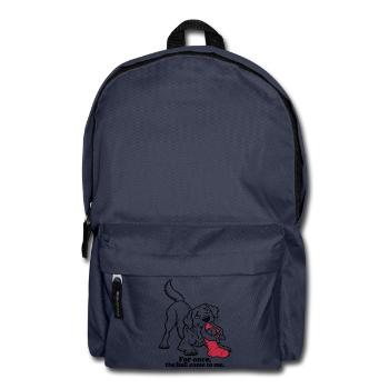 Labrador-Weihnachtsstrumpf und Tennisball - Rucksack - Navy - Vorne