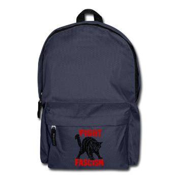 Fight Fascism Katze Antifaschismus Punk Statement - Rucksack - Navy - Vorne