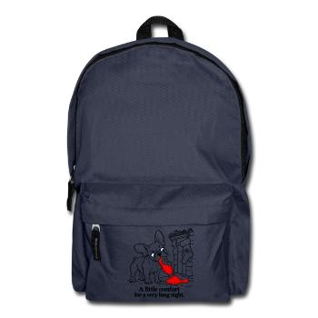 Französischer Bulldogge rettet Weihnachtsmann-Hausschuhe - Rucksack - Navy - Vorne