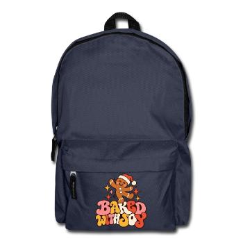 Baked with Joy Lebkuchenmann Weihnachten Retro - Rucksack - Navy - Vorne