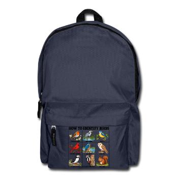 How to Identify Birds Funny Birding Birder Fitted  - Rucksack - Navy - Vorne