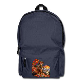 Marder auf Herbstwanderung – Natur und Outdoor - Rucksack - Navy - Vorne