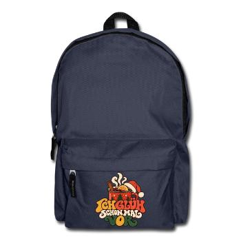 Ich glüh schon mal vor Glühwein Weihnachtsmarkt - Rucksack - Navy - Vorne