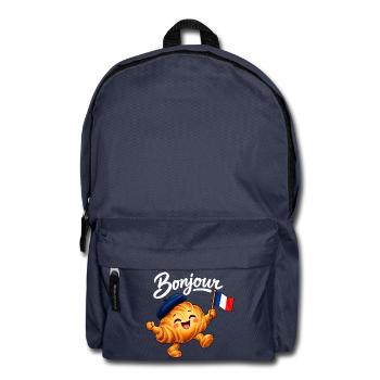 Cute French Croissant Bonjour Paris - Rucksack - Navy - Vorne