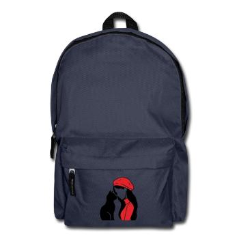 ragazza_con_capelli_neri_maglia_e_basco_rossi_c - Rucksack - Navy - Vorne