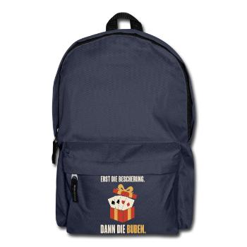 Erst die Bescherung dann die Buben – Skat - Rucksack - Navy - Vorne