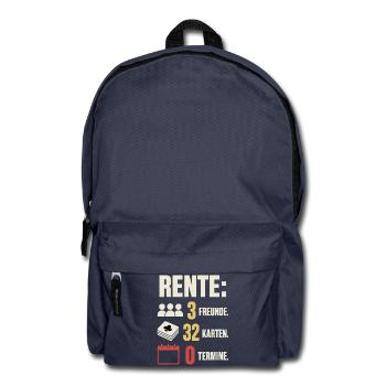 Rente 3 Freunde 32 Karten 0 Termine – Skat - Rucksack - Navy - Vorne