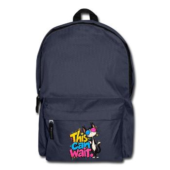 Cartoon Katze | This Can Wait - Rucksack - Navy - Vorne