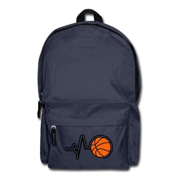 Basketball Herzschlag Puls Line Art Minimal Shirt - Rucksack - Navy - Vorne
