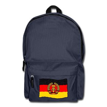 DDR Flagge – Handgezeichnet im Kinderstil - Rucksack - Navy - Vorne
