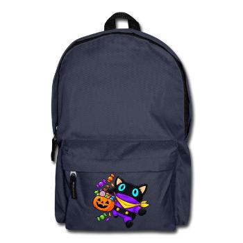 Halloween-Katze mit JackoLantern-Korb - Rucksack - Navy - Vorne