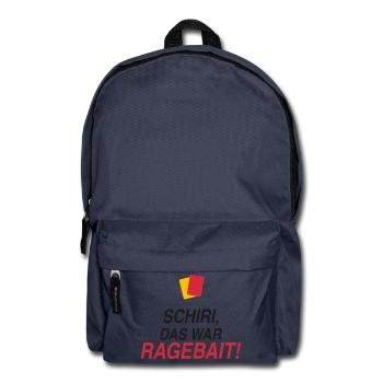 Schiri, das war Ragebait! - Rucksack - Navy - Vorne
