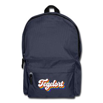 Tegelort - Regenbogen Schrift Berlin Reinickendorf - Rucksack - Navy - Vorne