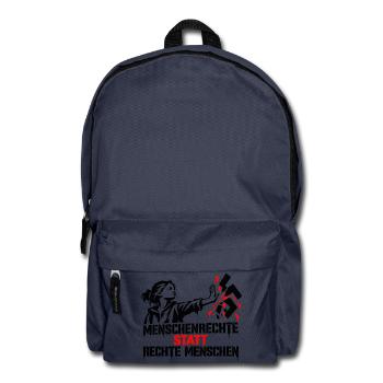 Menschenrechte statt rechte Menschen - Rucksack - Navy - Vorne