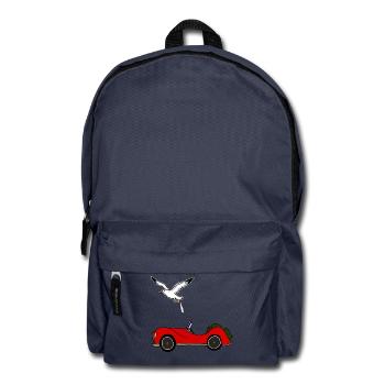 Möwe macht auf Auto, versauen, Notdurft - Rucksack - Navy - Vorne