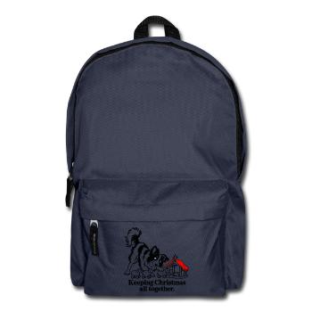 Border Collie hütet zu Weihnachten Spielzeugschafe - Rucksack - Navy - Vorne