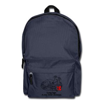 Gemütlicher Windhund zusammengerollt zu Weihnachten - Rucksack - Navy - Vorne