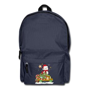 Schneemann  Weihnachtsmann - Rucksack - Navy - Vorne
