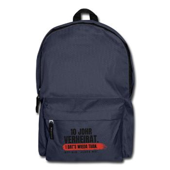 10 Johr verheirat – i dat's wieda - Rucksack - Navy - Vorne