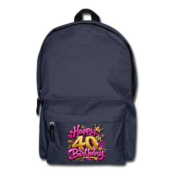 Herzlichen Glückwunsch zum 40. Geburtstag Pink Graffiti: Fab & Fierce! - Rucksack - Navy - Vorne