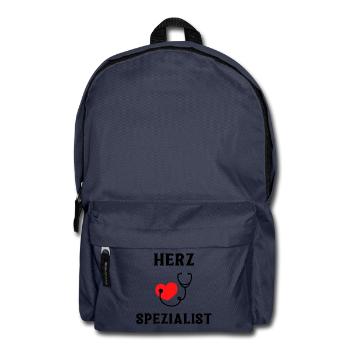 Herzspezialist mit Herz und Stethoskop - Rucksack - Navy - Vorne
