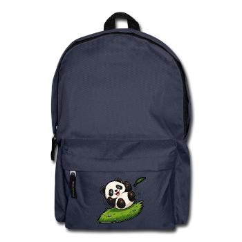 Kugel Panda Baby Rollen Hügel Comic Kinder T-Shirt - Rucksack - Navy - Vorne