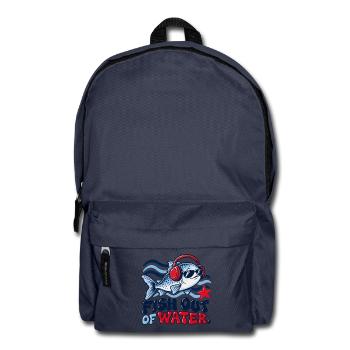 Fisch Out of Water mit Kopfhörern - Rucksack - Navy - Vorne