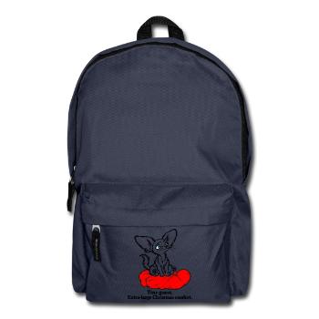 Winziger Chihuahua findet gemütlichen Weihnachtskomfort - Rucksack - Navy - Vorne