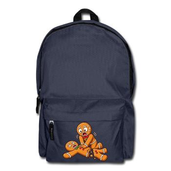 Lebkuchen Chaos: Zerrissenes Kekspaar - Rucksack - Navy - Vorne