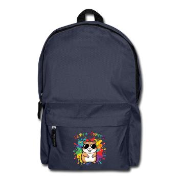 Leben in Regenbogenhamsterfarben - Rucksack - Navy - Vorne