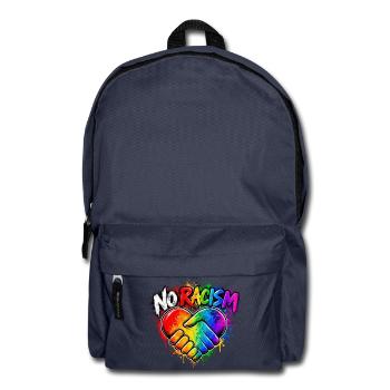 NoRassismus Regenbogen Herz-Hand - Rucksack - Navy - Vorne