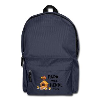 I Will Hendl This – Lustiger Papa Hühnerspruch - Rucksack - Navy - Vorne