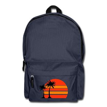 Sonnenuntergang am Palmenstrand - Rucksack - Navy - Vorne