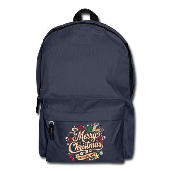 Merry Christmas Vintage Schriftzug - Rucksack - Navy - Vorne
