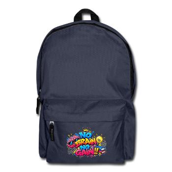 KEIN GEHIRN, KEIN GEWINN – Das Graffiti der Gehirne! - Rucksack - Navy - Vorne