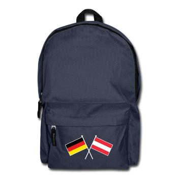 Deutschland & Österreich Flaggen - DACH - Rucksack - Navy - Vorne
