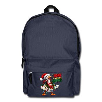 Schreiende Gans – Weihnachtshumor - Rucksack - Navy - Vorne