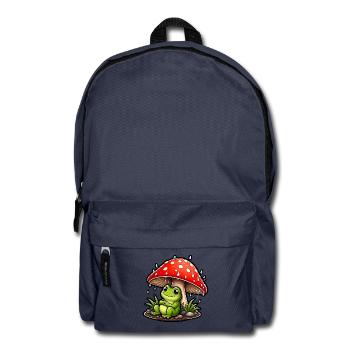 Süßer Frosch Fliegenpilz Regen Niedlich T-Shirt - Rucksack - Navy - Vorne