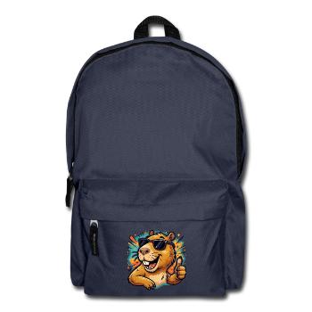 Cooles Capybara-Daumen-hoch süßes Tier-Meme-T-Shirt - Rucksack - Navy - Vorne