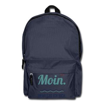 Moin. Mehr sag ich nich. – Norddeutscher Spruch - Rucksack - Navy - Vorne