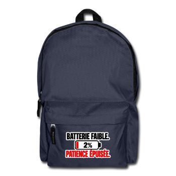 Niedriger Akku, erschöpfte Geduld - Rucksack - Navy - Vorne