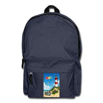 EG Moin Leuchtturm Urlaub Boot Meer Sand Maritim - Rucksack - Navy - Vorne