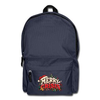Merry Crisis – Lustiges Weihnachtsdesign - Rucksack - Navy - Vorne